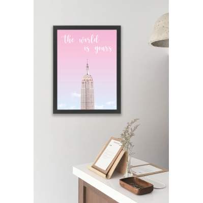 Dekoratif Tablo Empire State The World is Yours  Çerçeveli  50x70