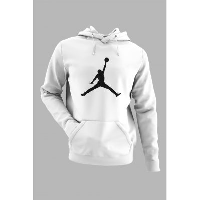 Air Jordan 02 Beyaz NBA Erkek Kapşonlu Sweatshirt - Hoodie