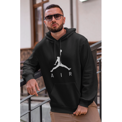 Air Jordan 03 Siyah NBA Erkek Kapşonlu Sweatshirt - Hoodie