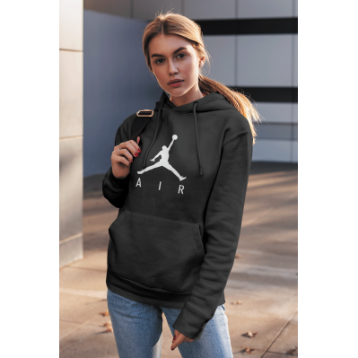 Air Jordan 03 Siyah NBA Kadın Kapşonlu Sweatshirt - Hoodie