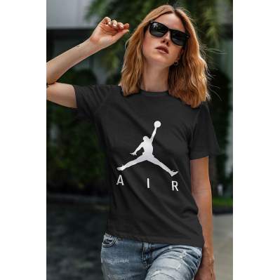 Air Jordan 03 Siyah NBA Kadın Tshirt - Tişört