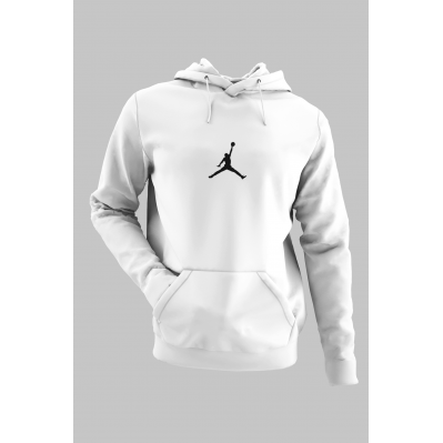 Air Jordan 05 Beyaz NBA Erkek Kapşonlu Sweatshirt - Hoodie