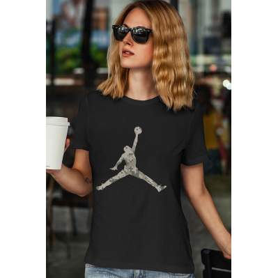 Air Jordan 15 Siyah NBA Kadın Tshirt - Tişört