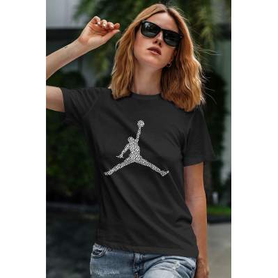 Air Jordan 16 Siyah NBA Kadın Tshirt - Tişört