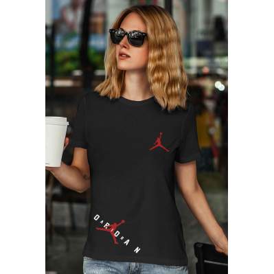 Air Jordan 23 Siyah NBA Kadın Tshirt - Tişört